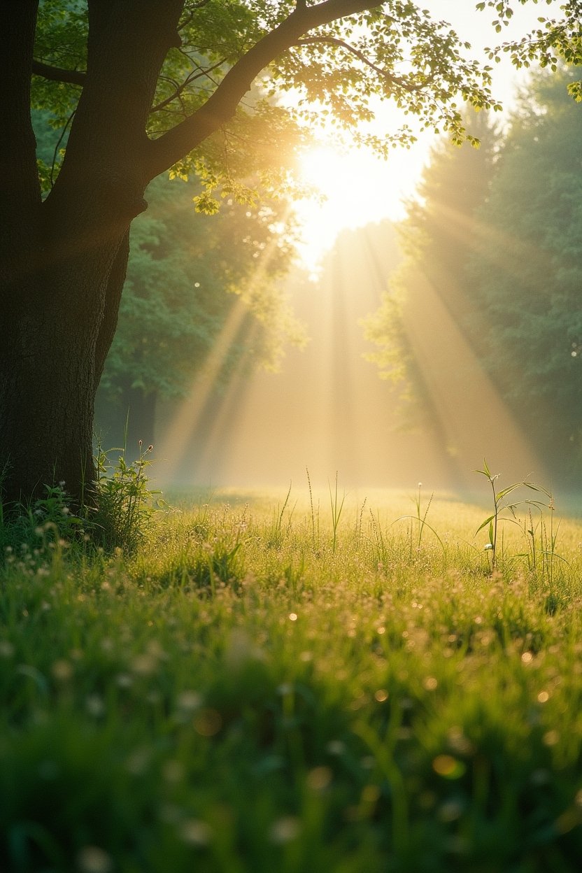 Warm ochtendlicht in de natuur